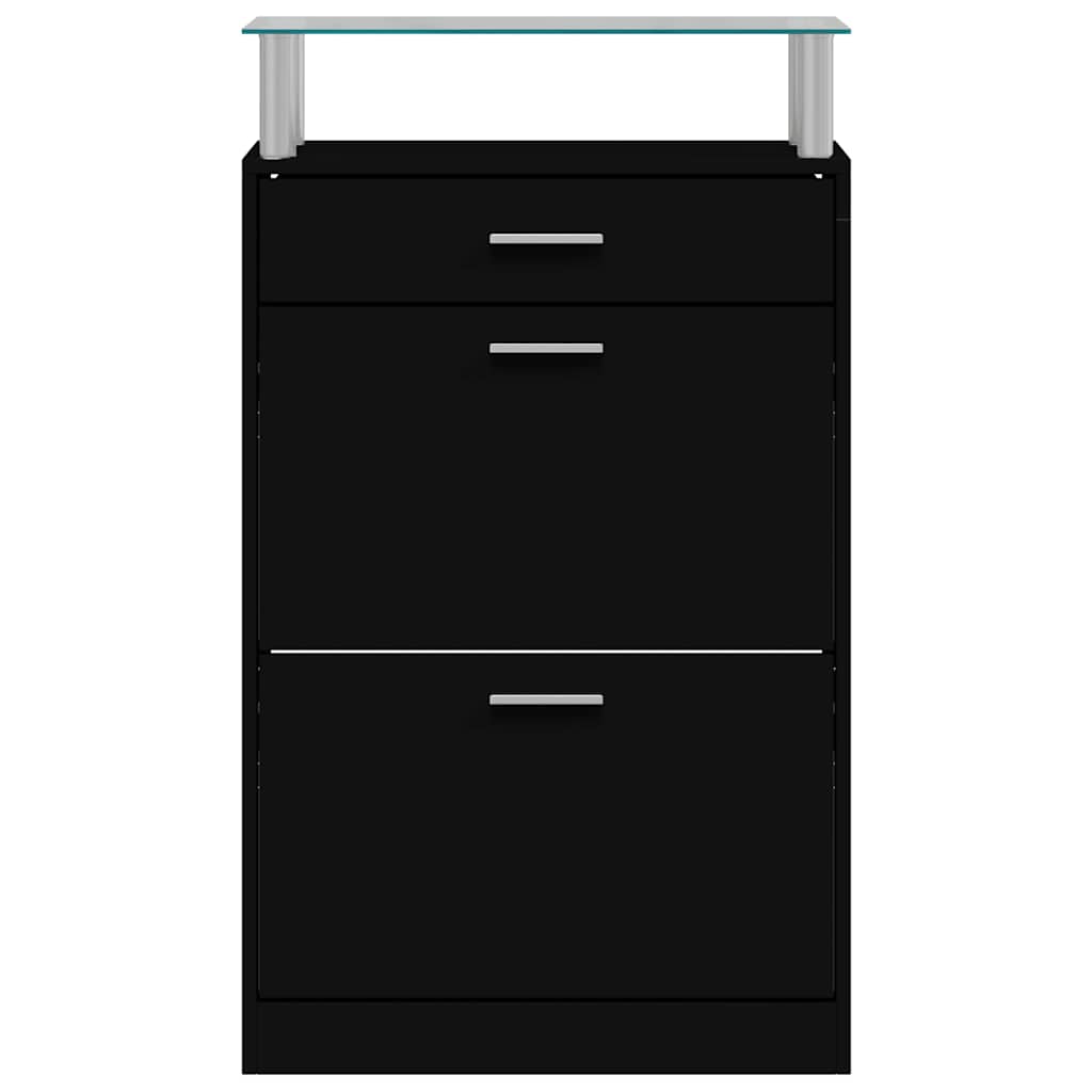 skoskab 63x24x104 cm konstrueret træ sort