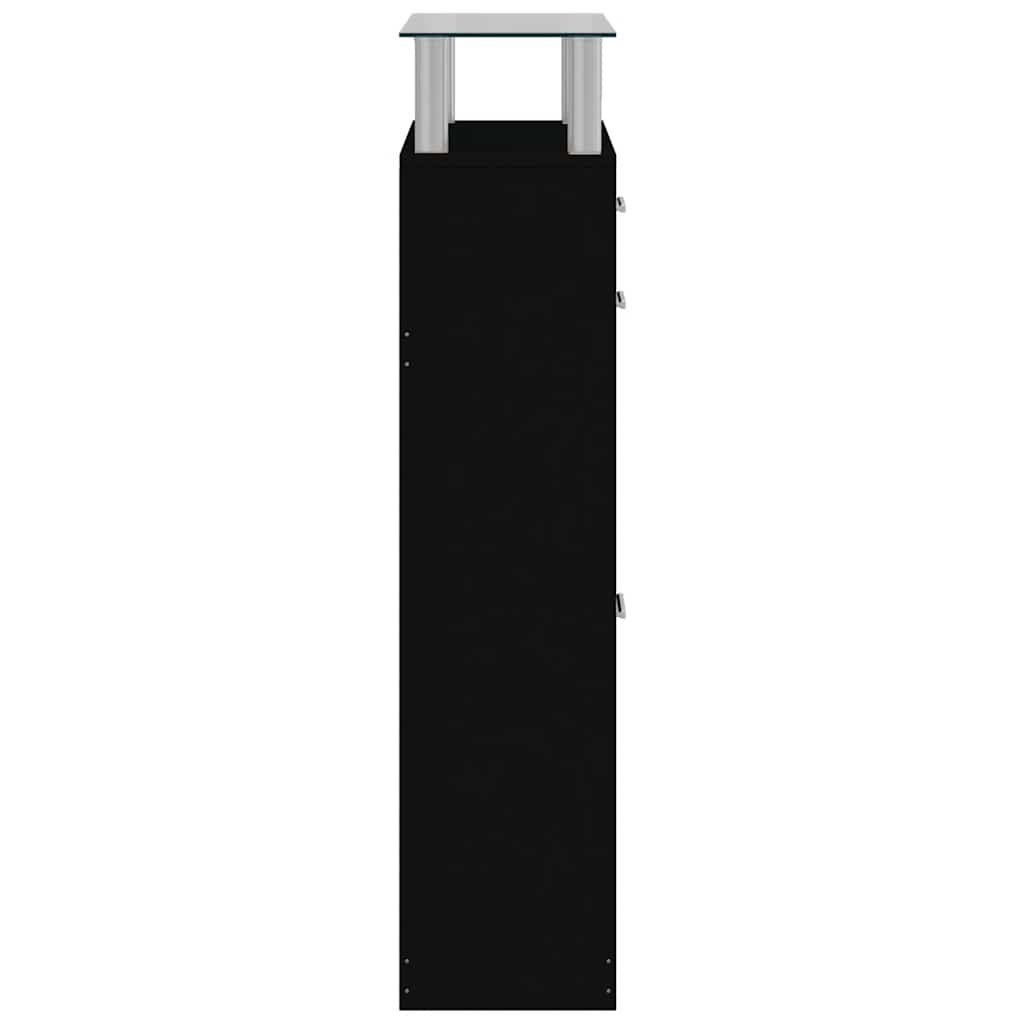 skoskab 63x24x104 cm konstrueret træ sort