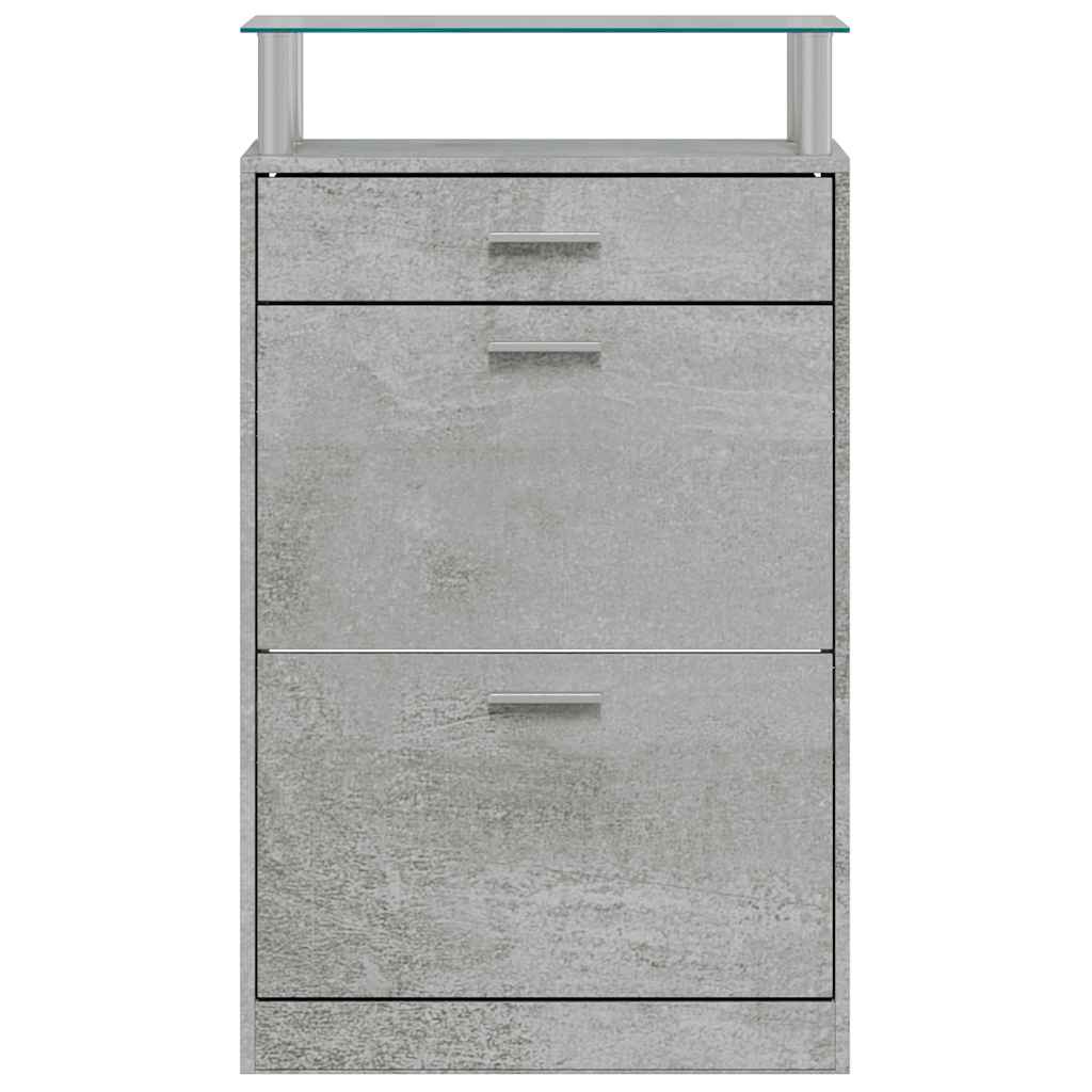 skoskab 63x24x104 cm konstrueret træ betongrå