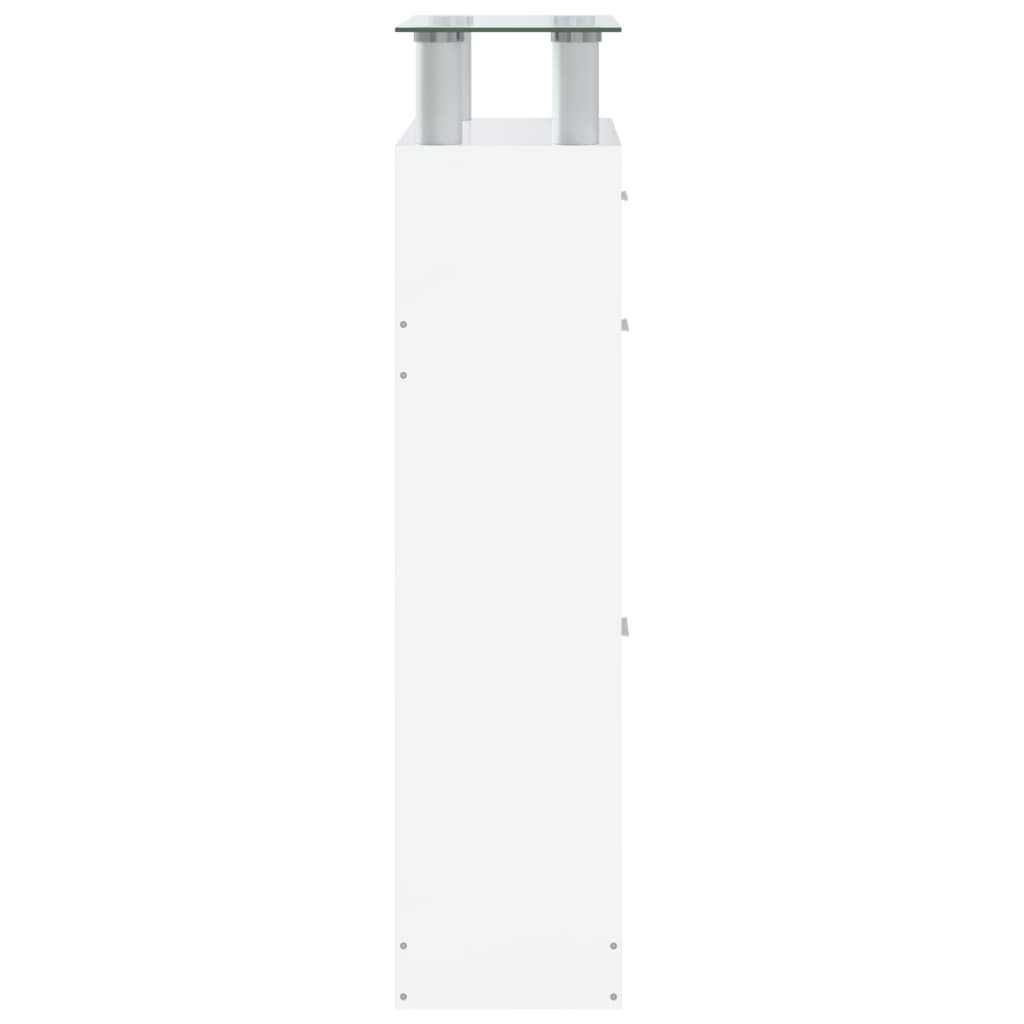 skoreol 63x24x104 cm konstrueret træ hvid højglans