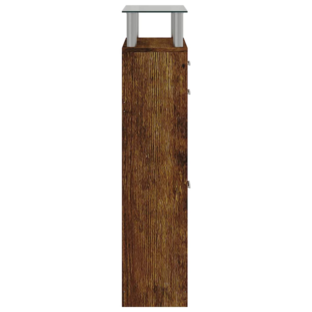 skoskab 63x24x104 cm konstrueret træ røget egetræsfarve