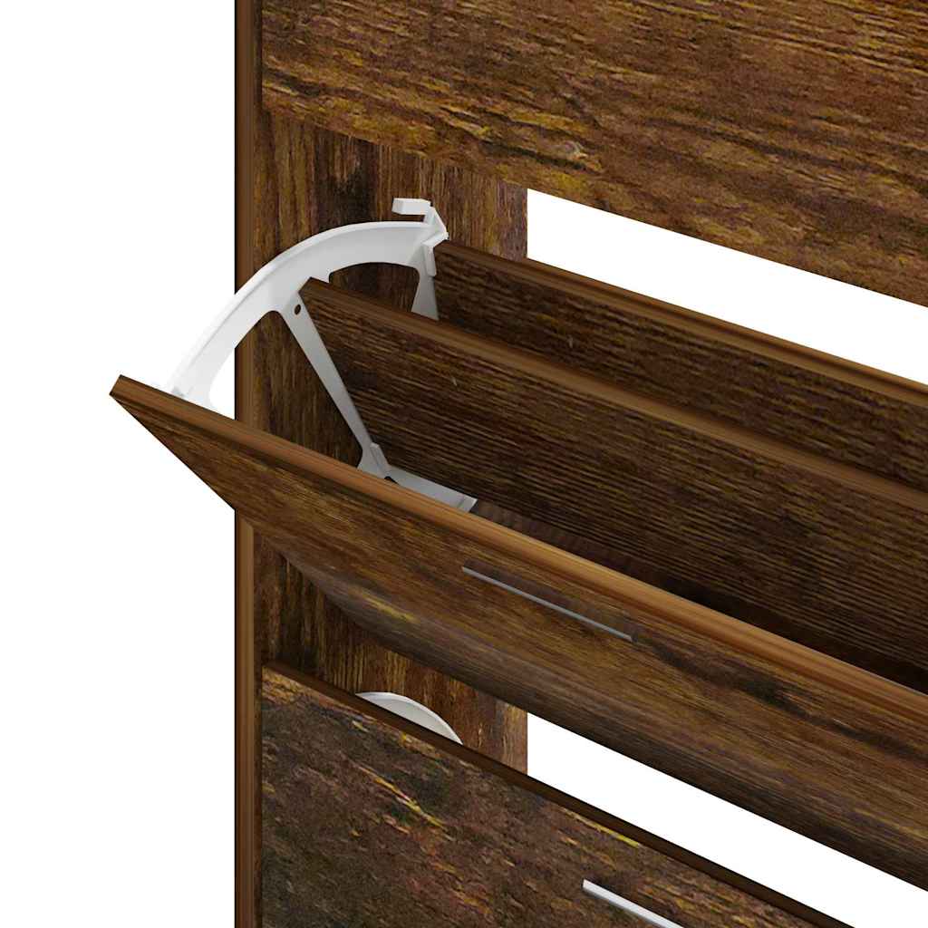 skoskab 63x24x104 cm konstrueret træ røget egetræsfarve