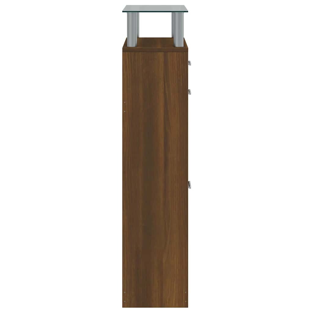 skoskab 63x24x104 cm konstrueret træ brun egetræsfarve