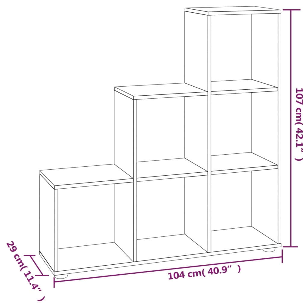 trappereol 107 cm konstrueret træ sort