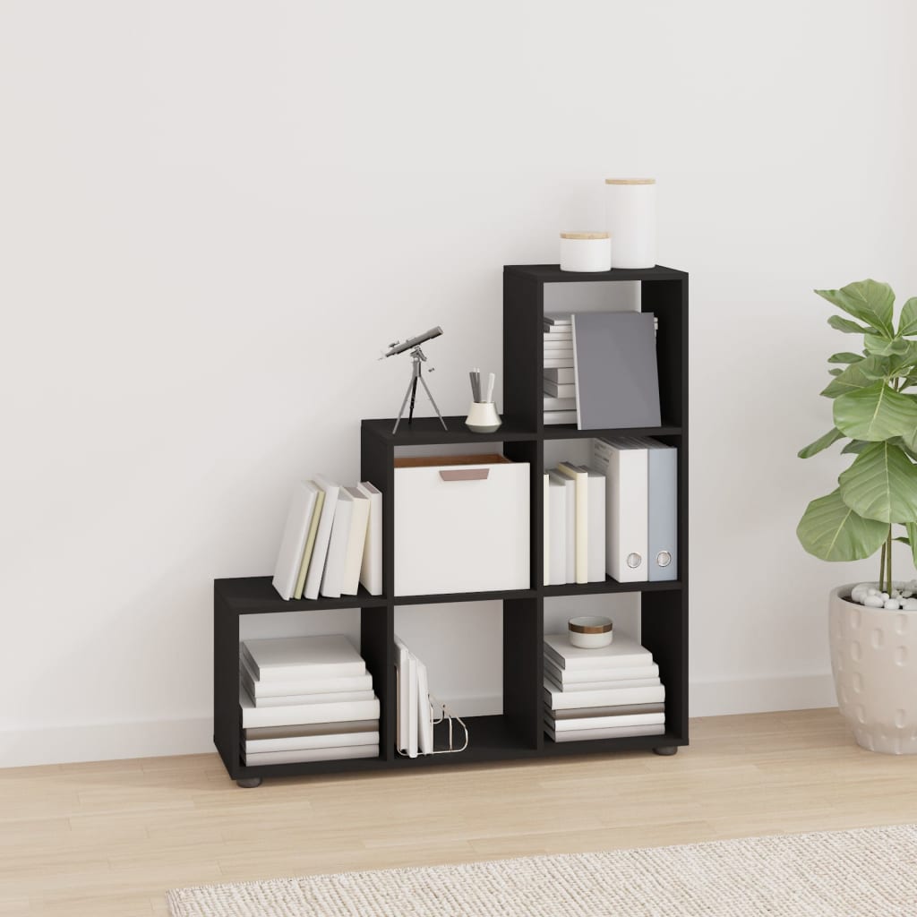 trappereol 107 cm konstrueret træ sort