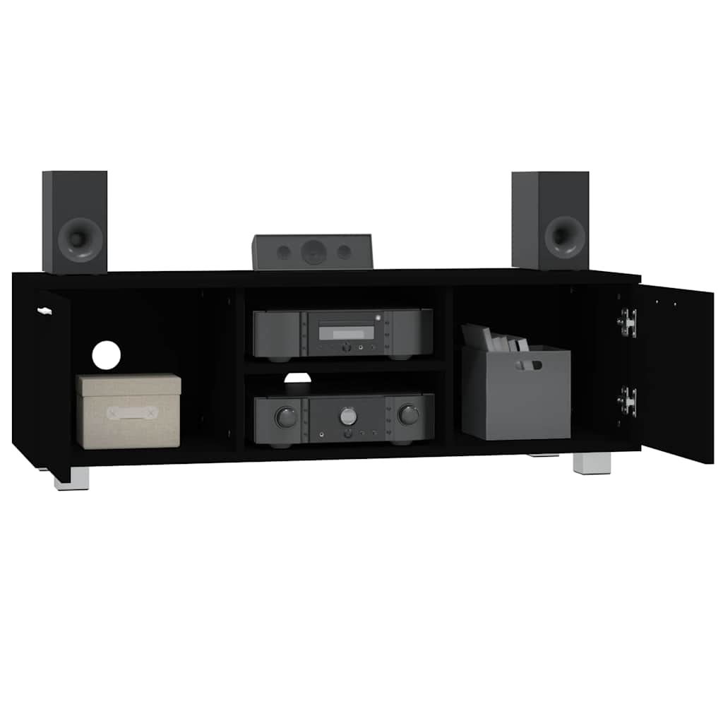 tv-bord 120x40,5x35 cm konstrueret træ sort