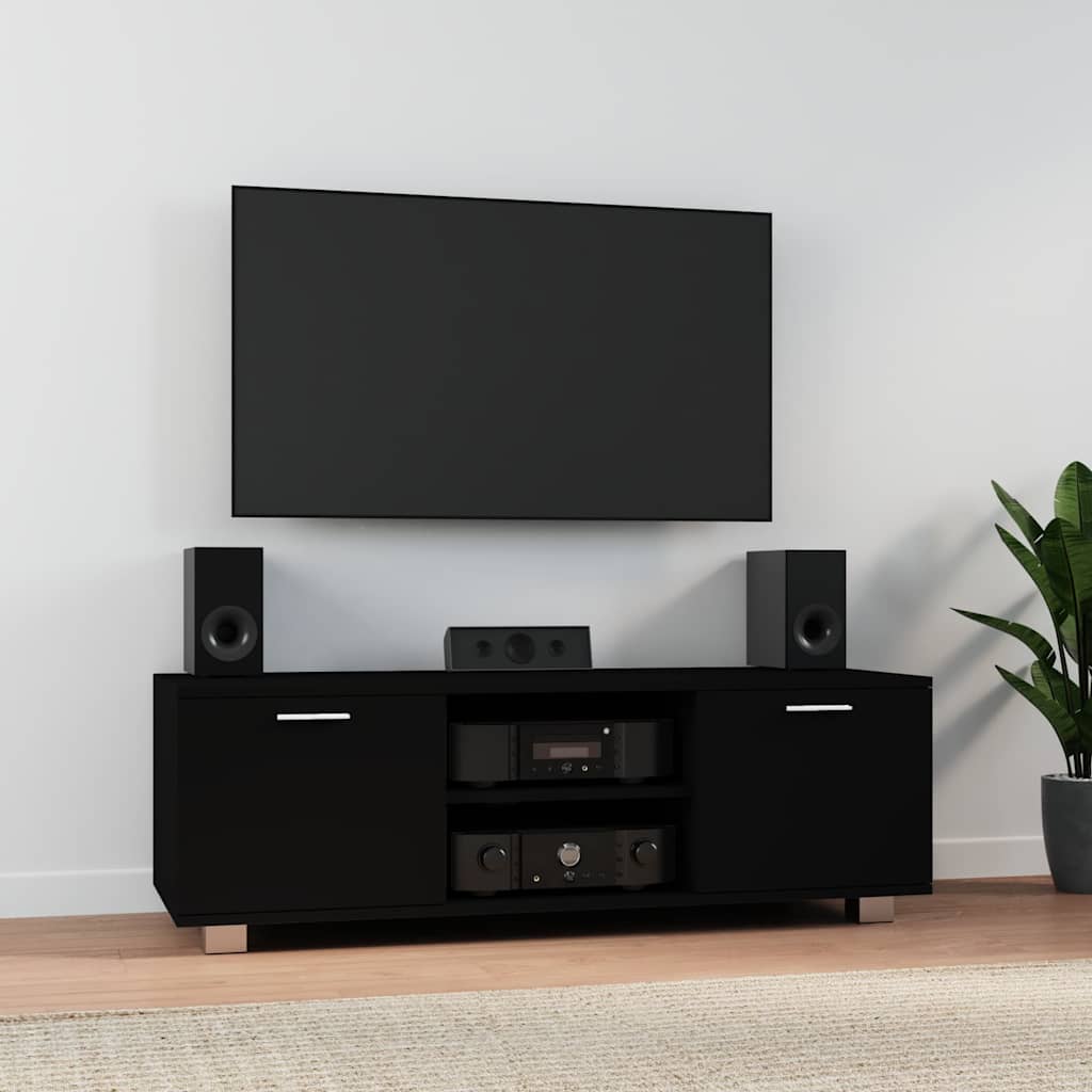 tv-bord 120x40,5x35 cm konstrueret træ sort
