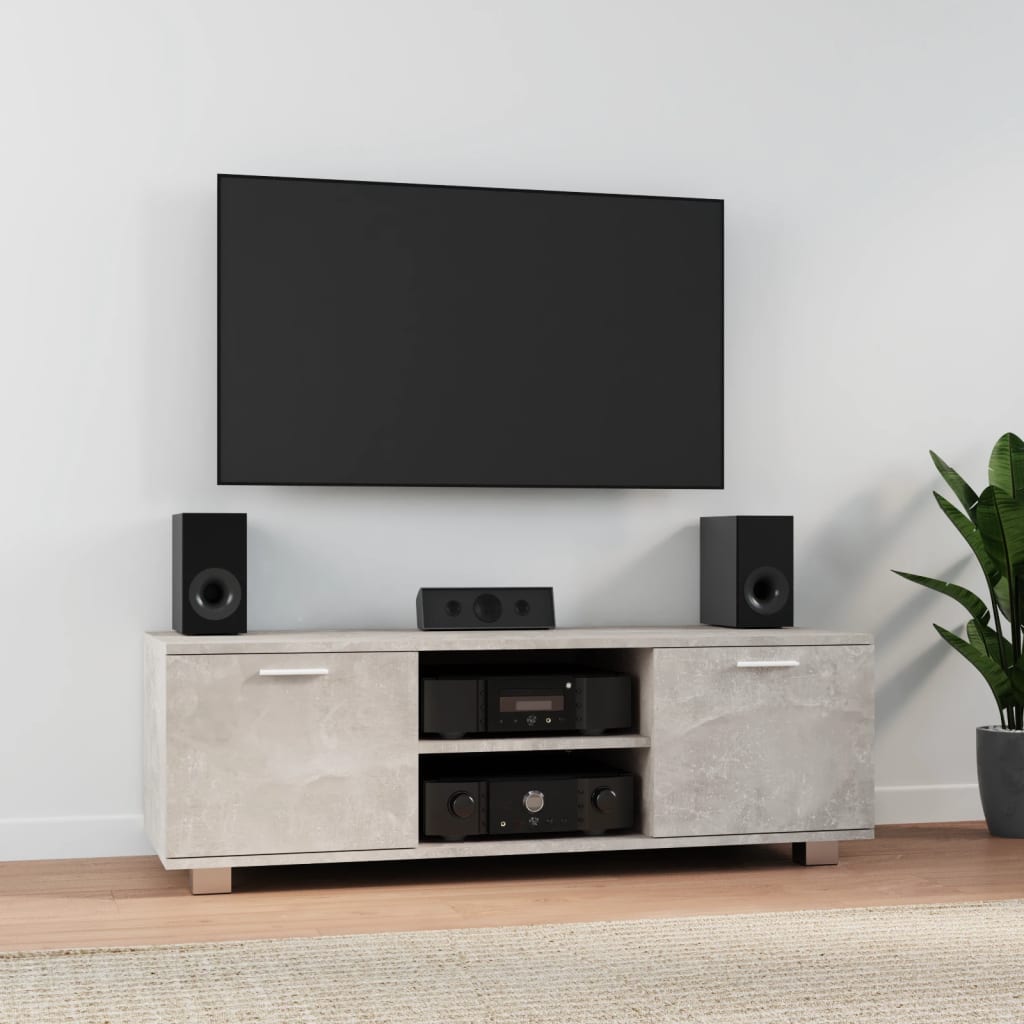 tv-bord 120x40,5x35 cm konstrueret træ betongrå