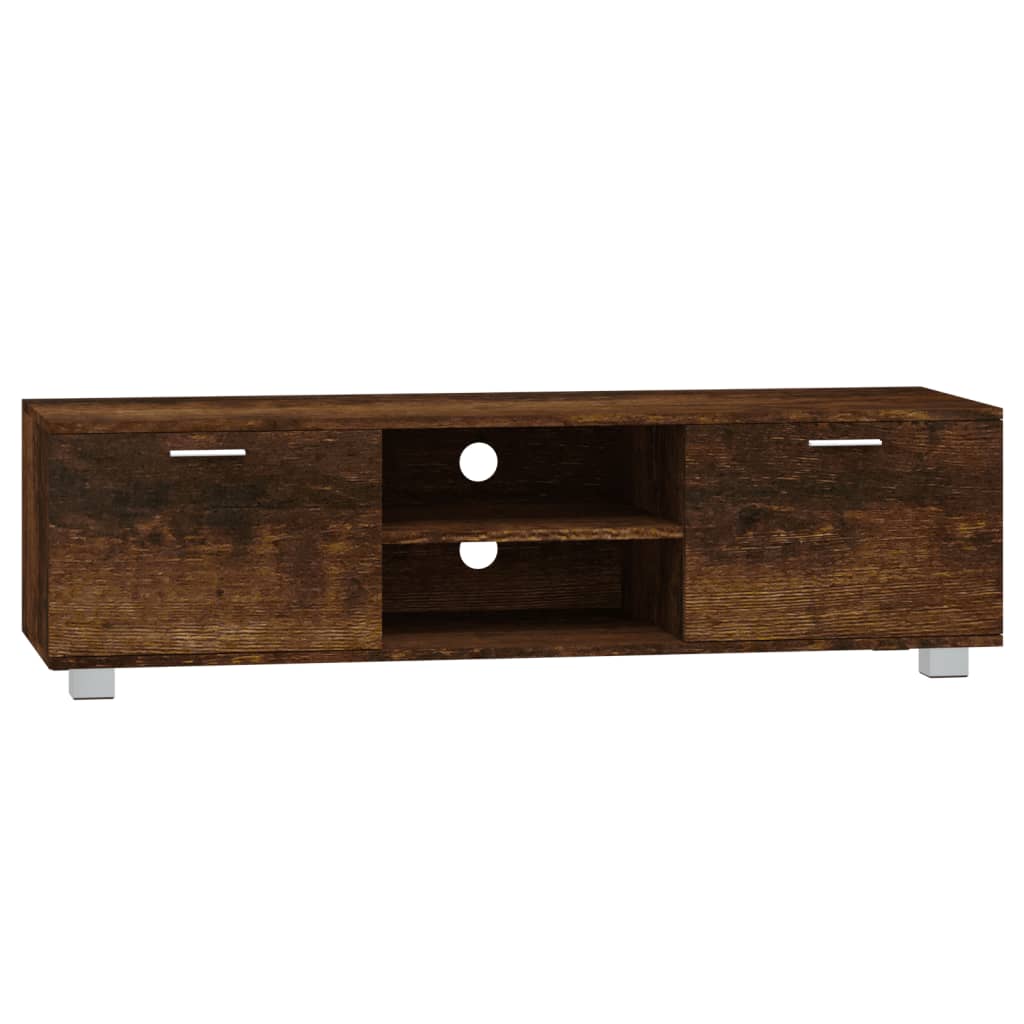 tv-bord 140x40,5x35 cm konstrueret træ røget egetræ