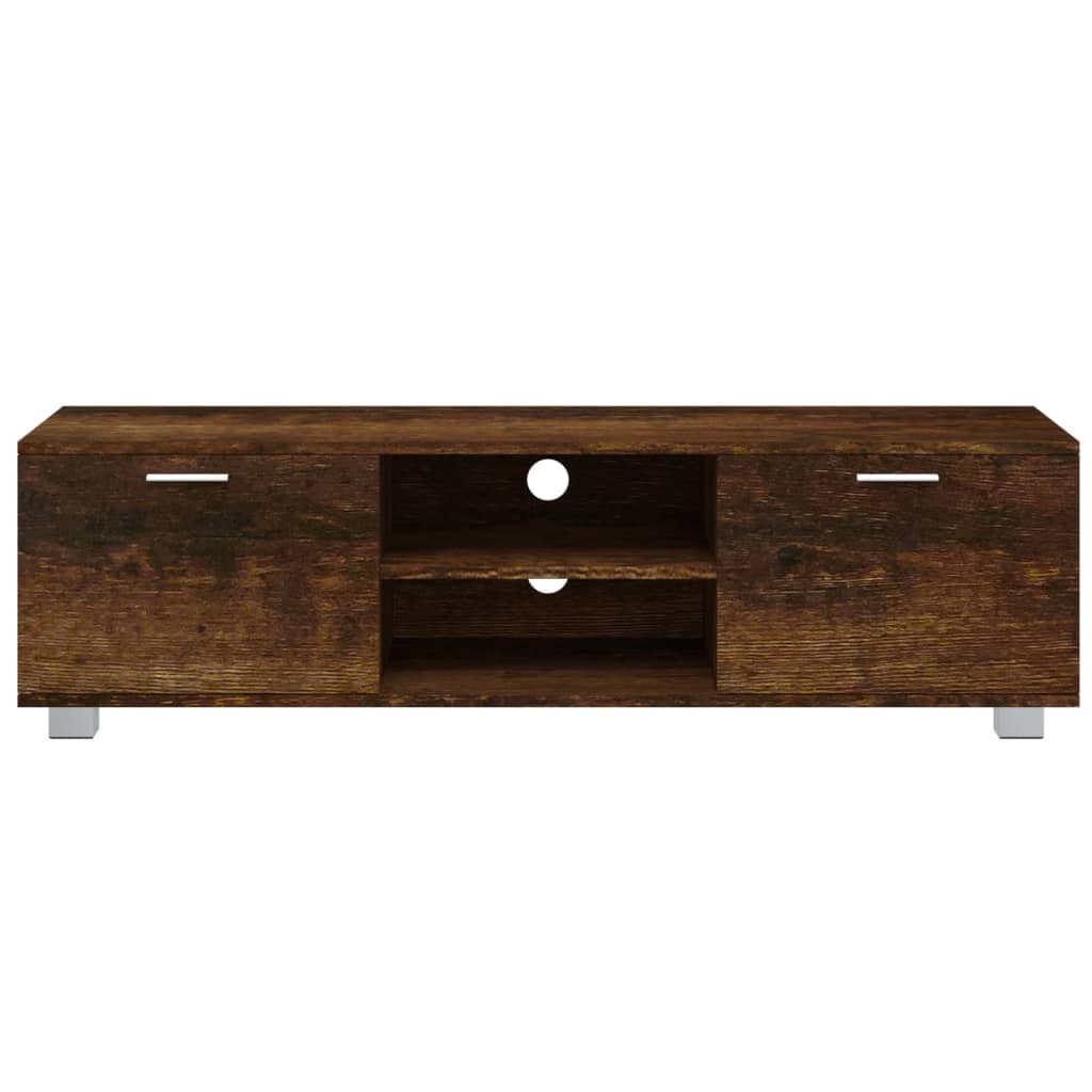 tv-bord 140x40,5x35 cm konstrueret træ røget egetræ