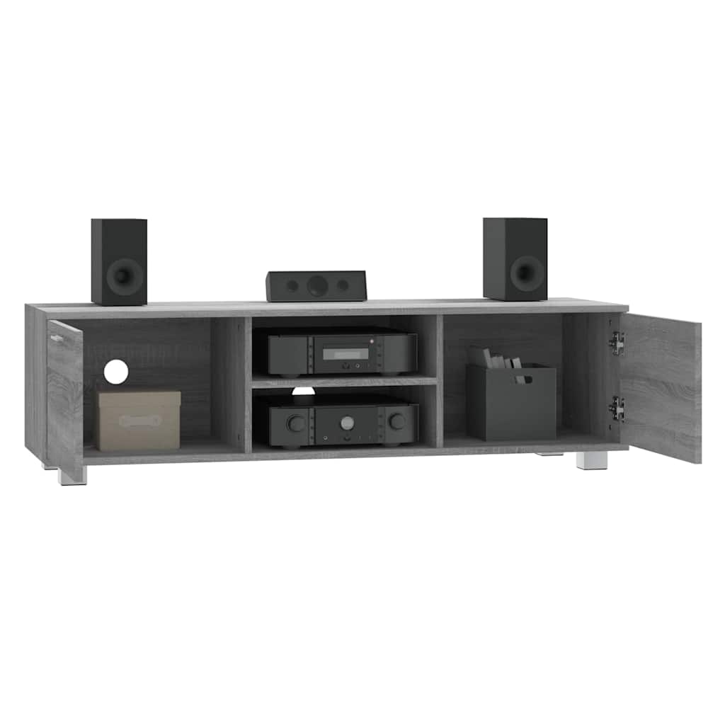 tv-bord 140x40,5x35 cm konstrueret træ grå sonoma-eg