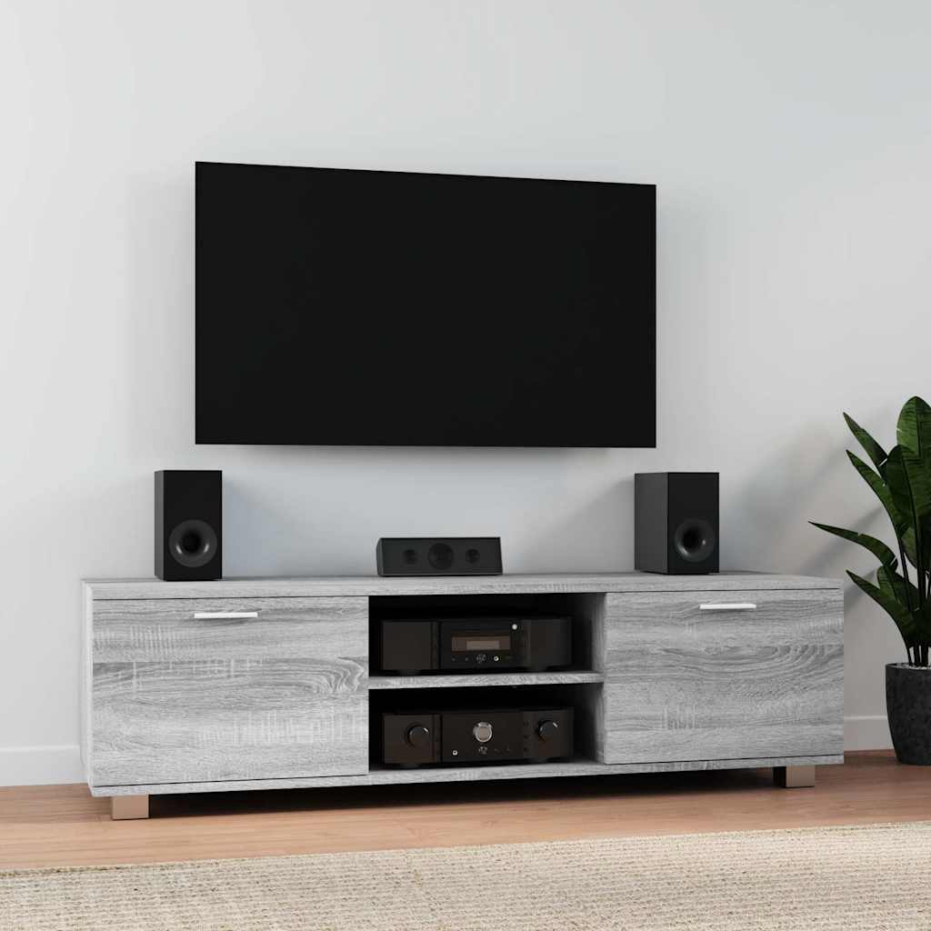 tv-bord 140x40,5x35 cm konstrueret træ grå sonoma-eg