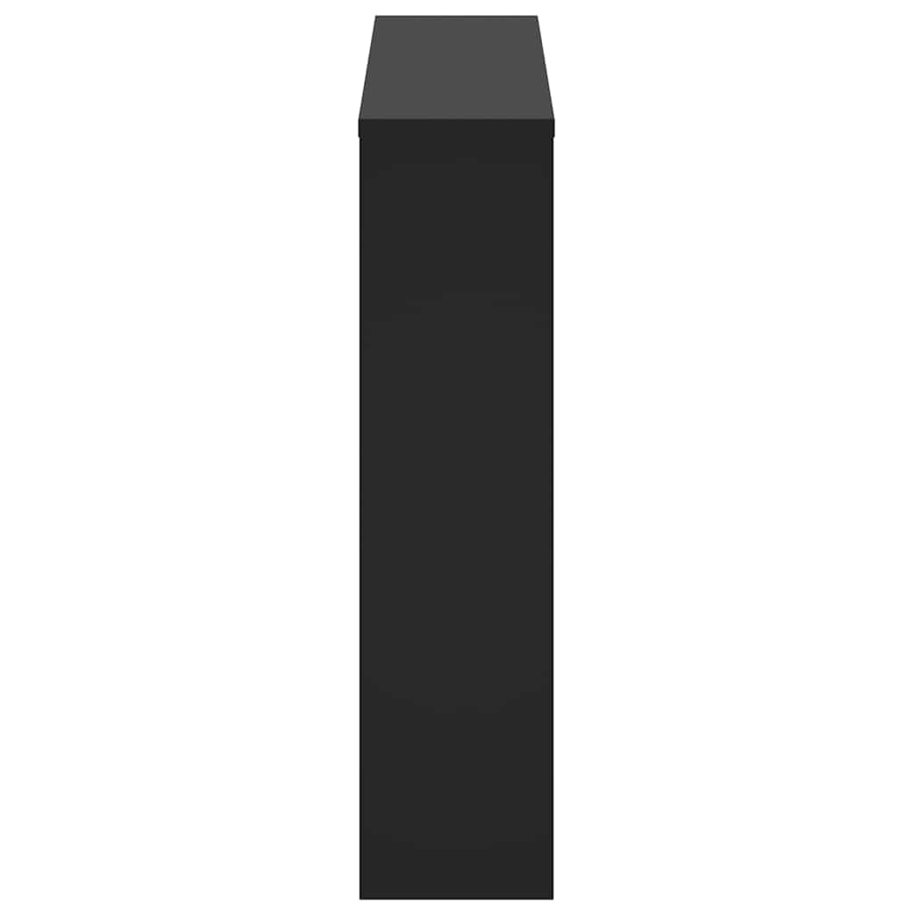 skoskab med spejl 2 hylder 63x17x67 cm sort
