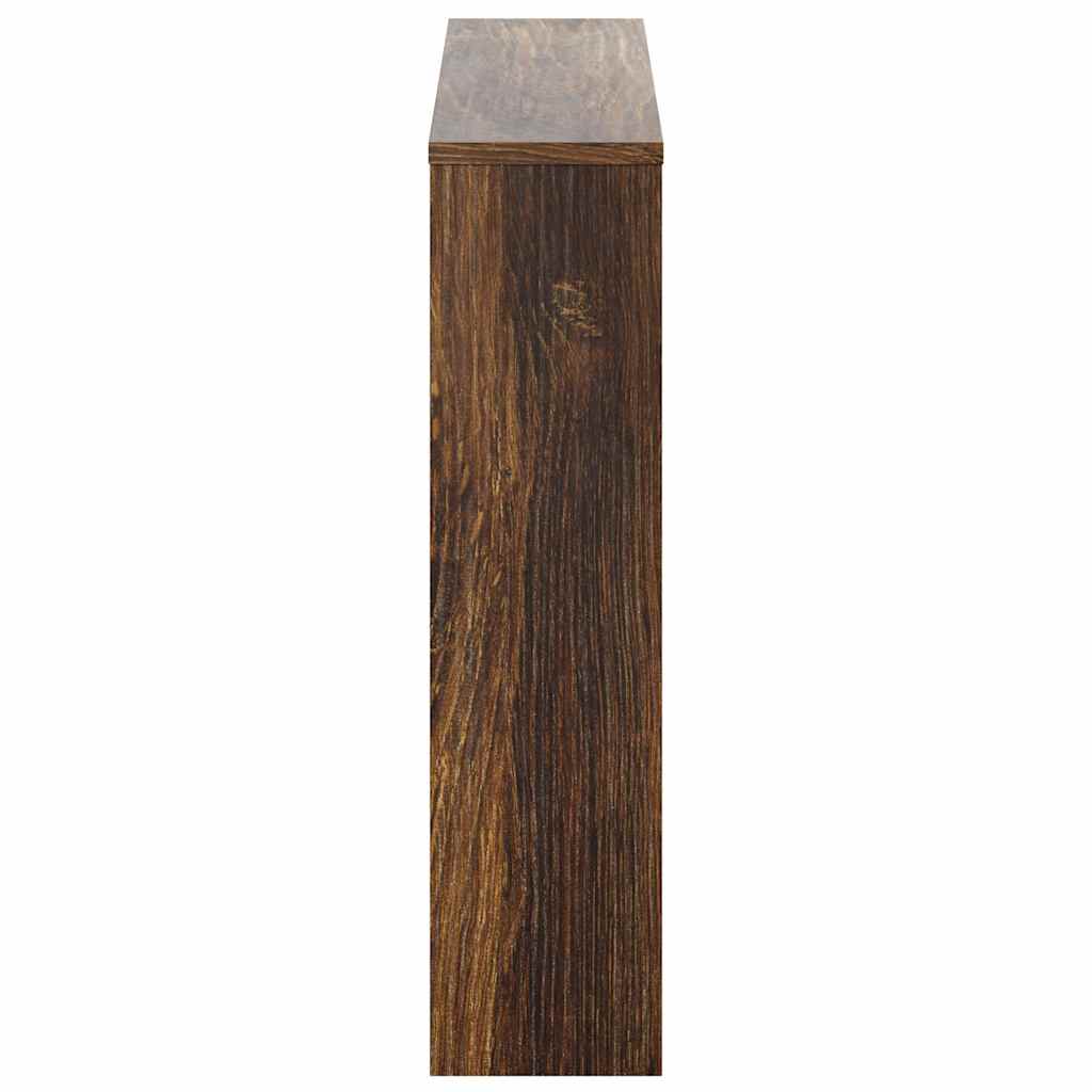 skoskab med spejl 2 hylder 63x17x67 cm røget egetræ