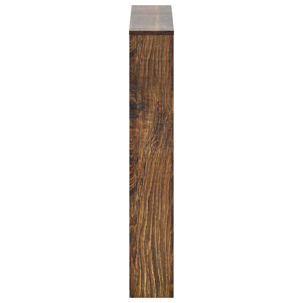 skoskab med spejl 3 hylder 63x17x102,5 cm røget egetræsfarve