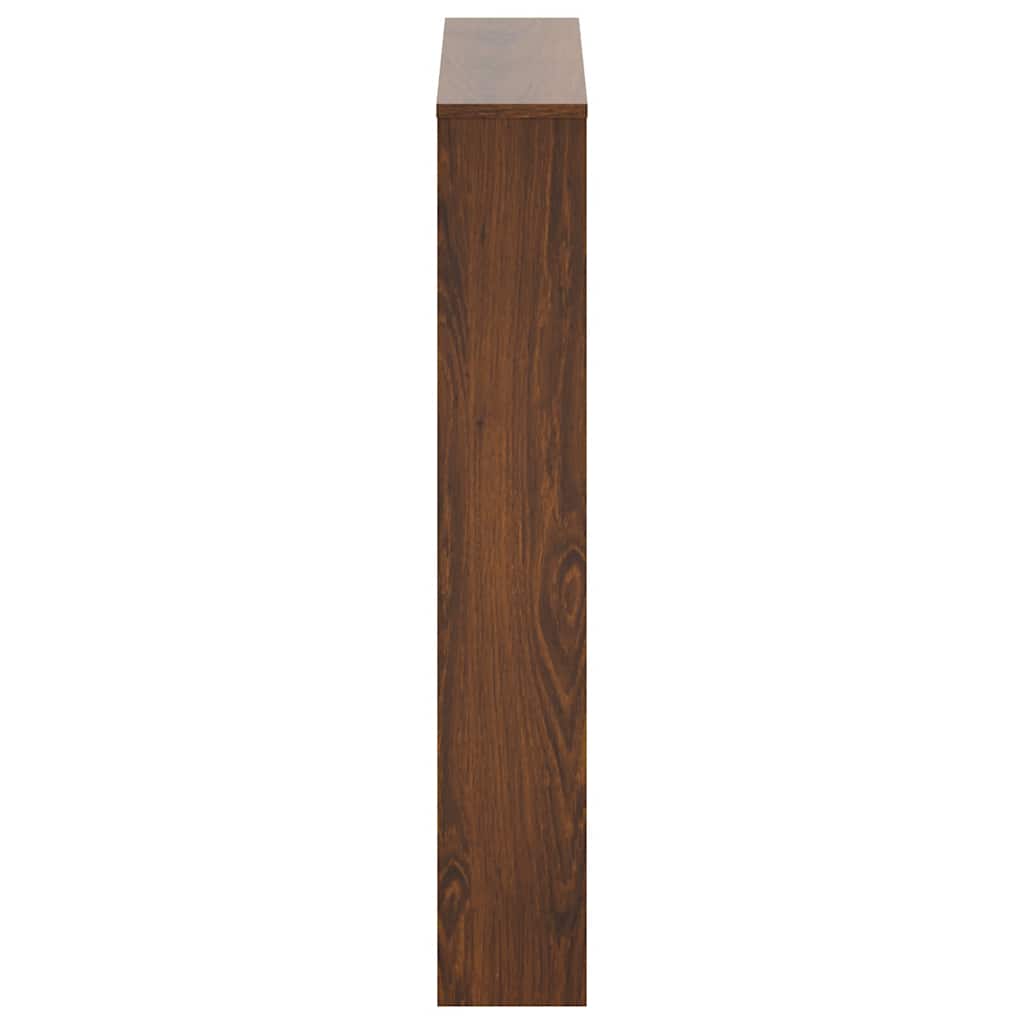 skoskab med spejl 3 hylder 63x17x102,5 cm brun egetræsfarve