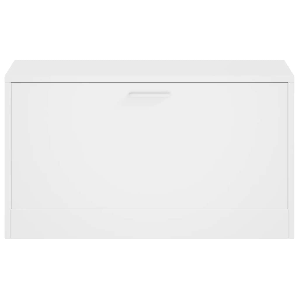 skobænk højglans hvid 80x24x45 cm konstrueret træ