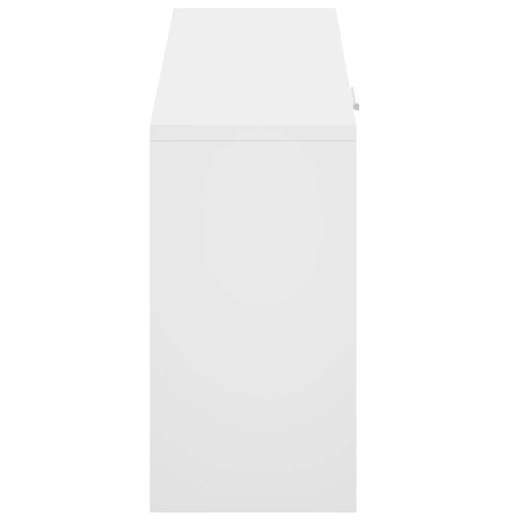 skobænk højglans hvid 80x24x45 cm konstrueret træ