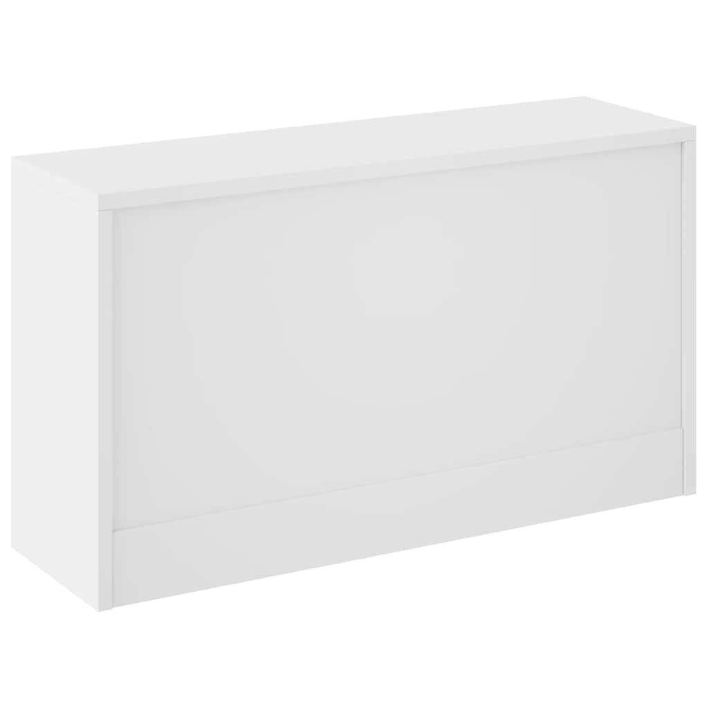 skobænk højglans hvid 80x24x45 cm konstrueret træ