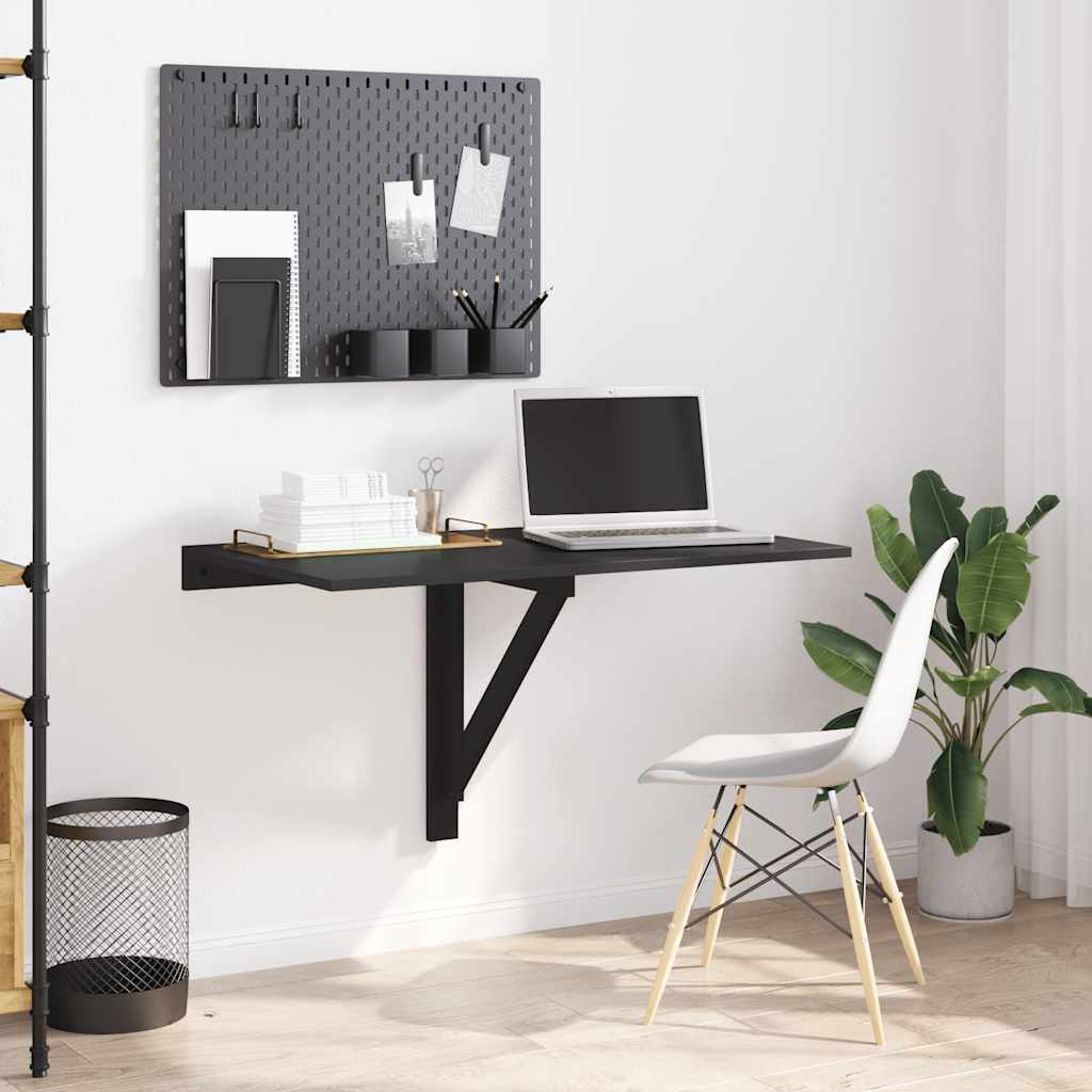 væghængt klapbord 100x60x56 cm konstrueret træ sort