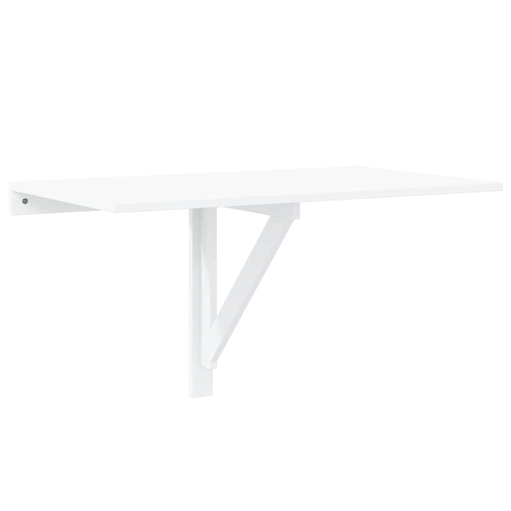 væghængt klapbord 100x60x56 cm konstrueret træ hvid højglans