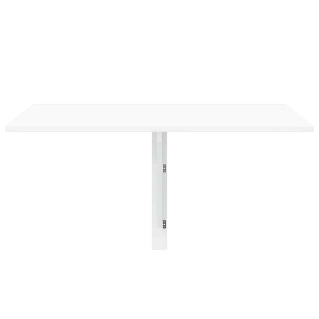 væghængt klapbord 100x60x56 cm konstrueret træ hvid højglans