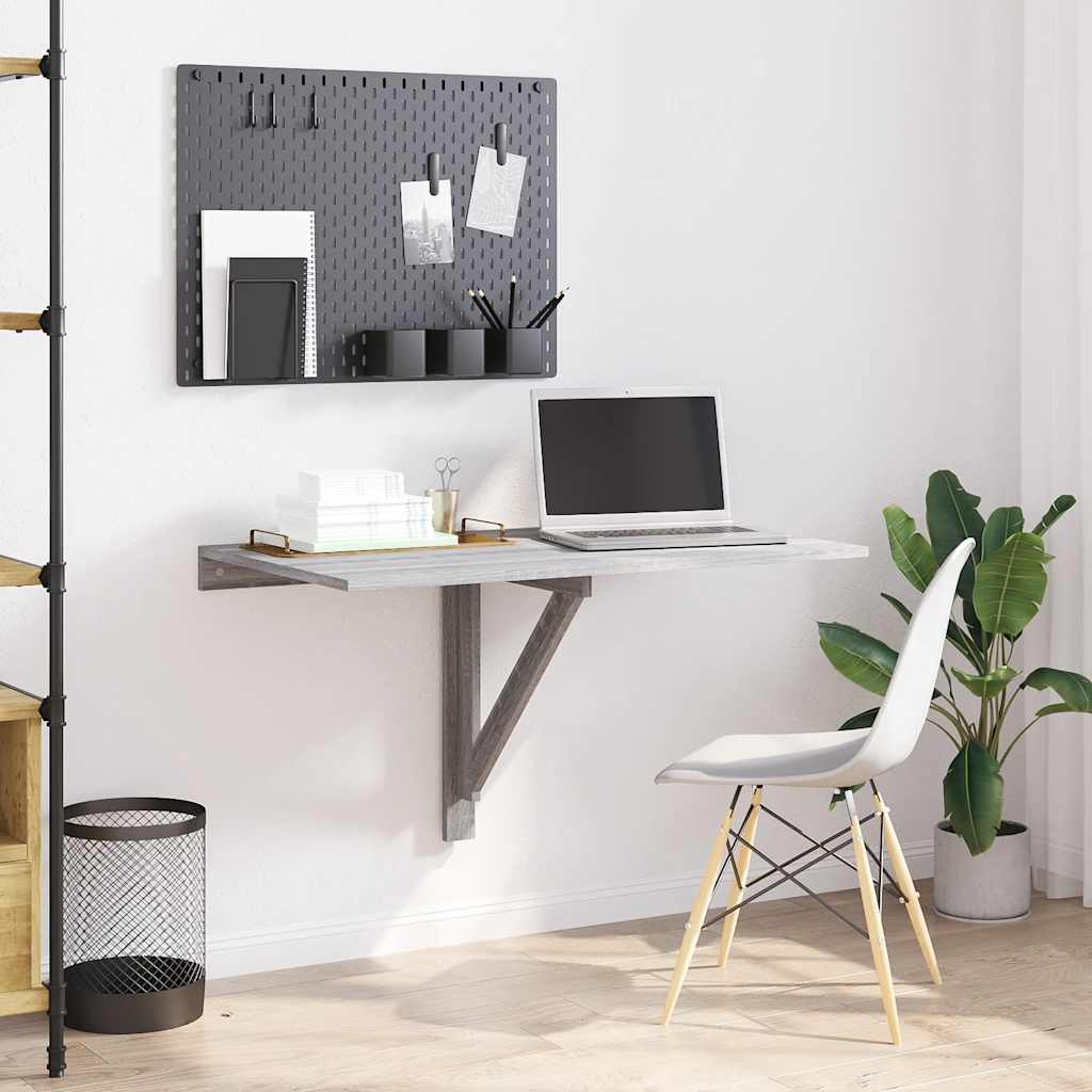 væghængt klapbord 100x60x56 cm konstrueret træ grå sonoma-eg