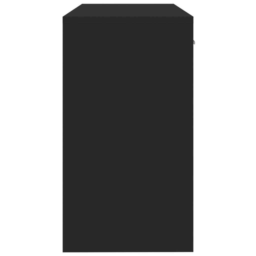 skrivebord med skuffe og skab 100x40x73 cm konstrueret træ sort