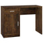 skrivebord med skab 100x40x73 cm konstrueret træ røget egetræ
