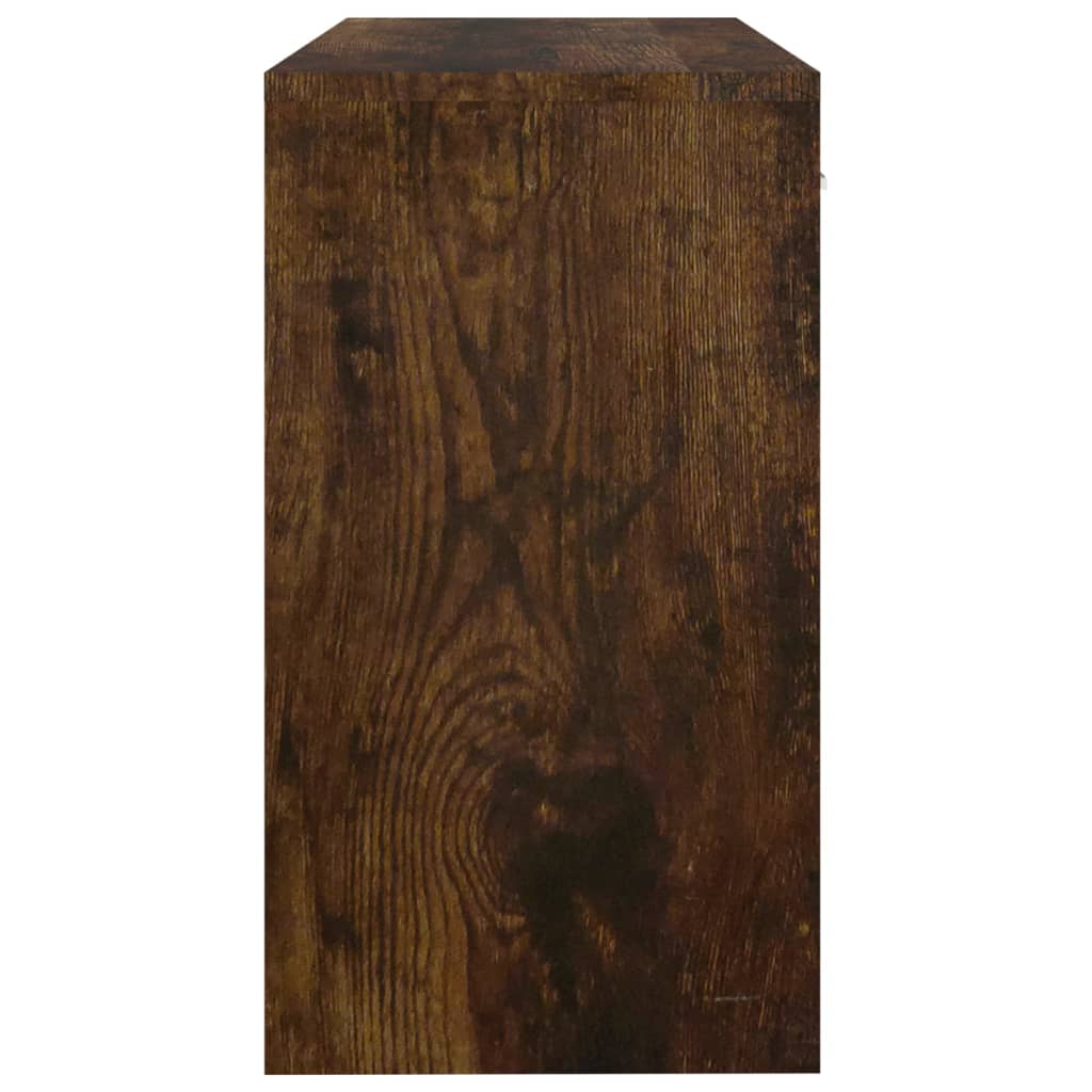 skrivebord med skab 100x40x73 cm konstrueret træ røget egetræ