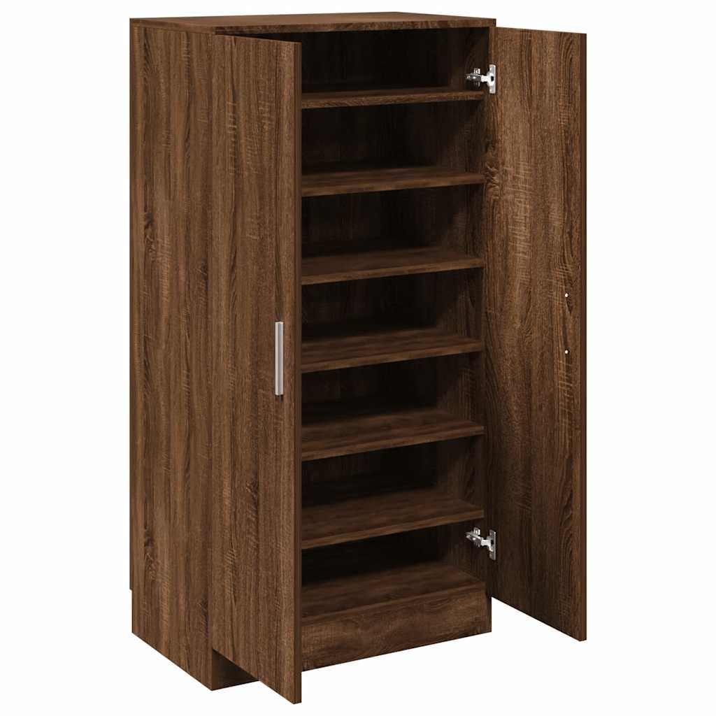 skoreol 55x35x108 cm konstrueret træ brun egetræsfarve