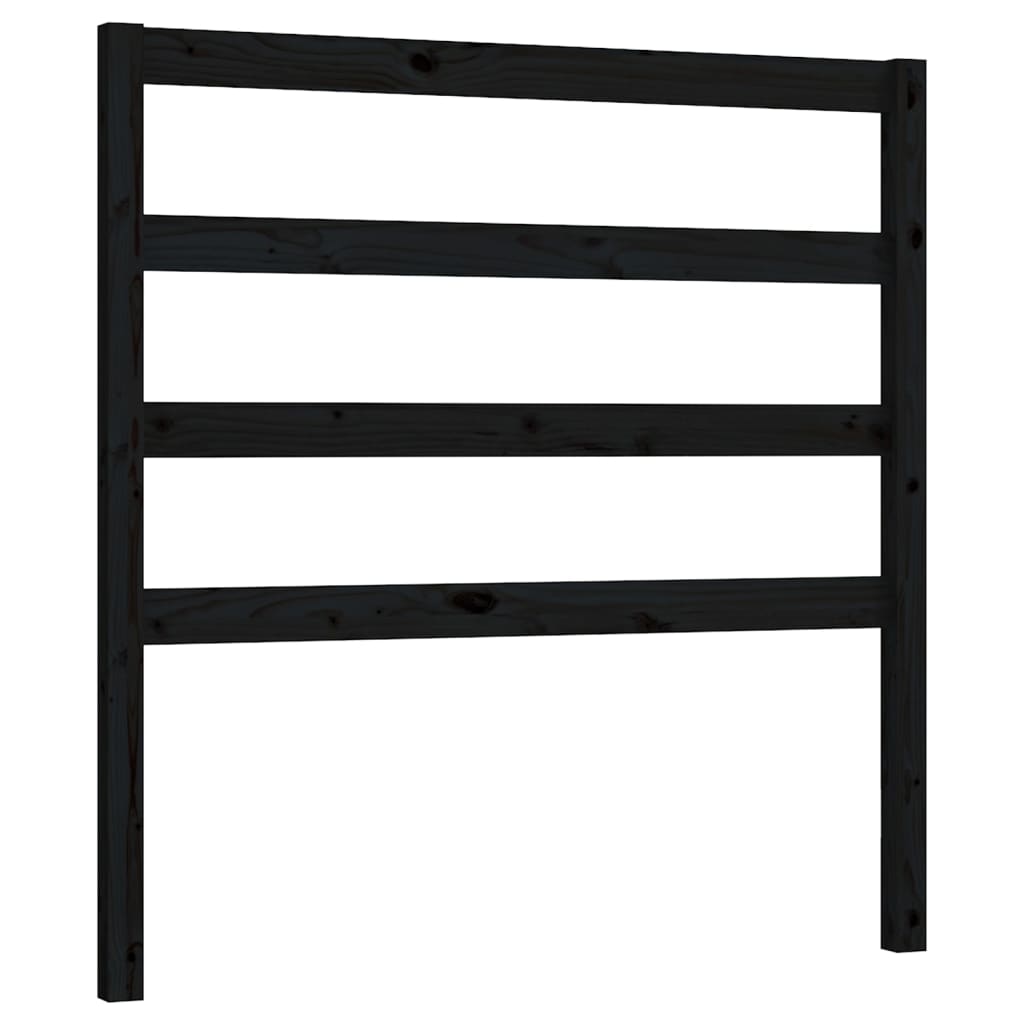 sengegærde 96x4x100 cm massivt fyrretræ sort