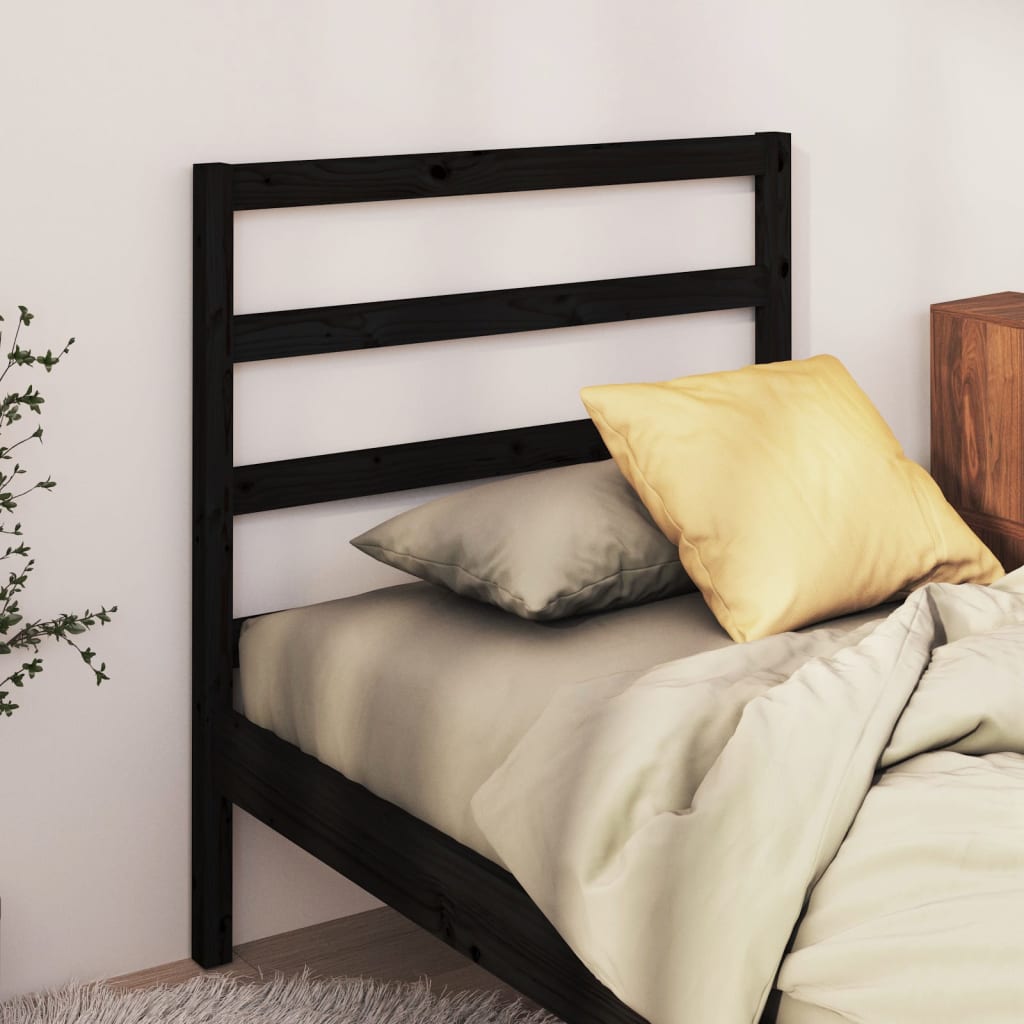 sengegærde 96x4x100 cm massivt fyrretræ sort