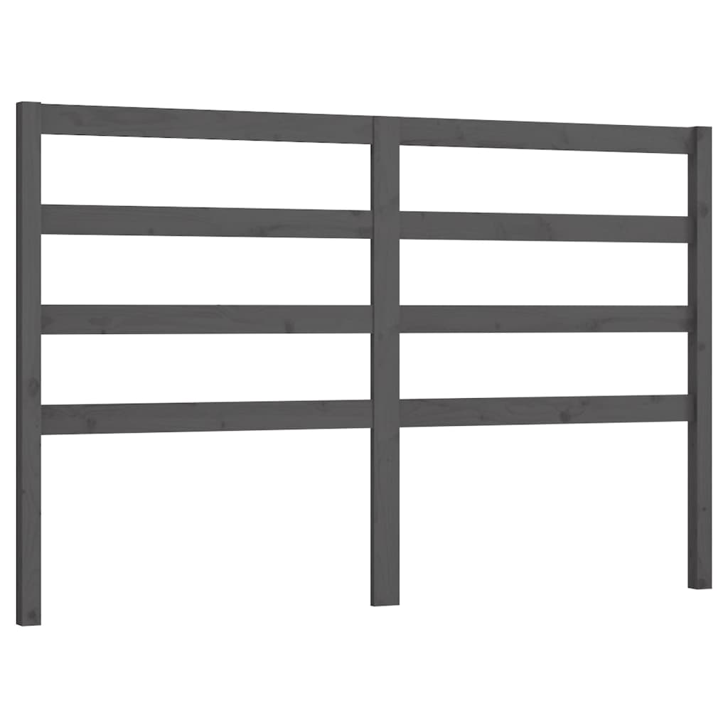 sengegærde 146x4x100 cm massivt fyrretræ grå
