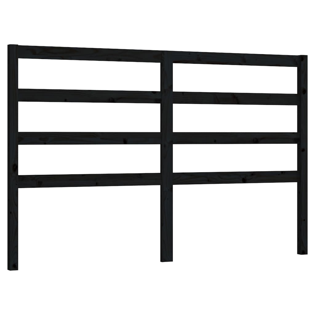 sengegærde 146x4x100 cm massivt fyrretræ sort