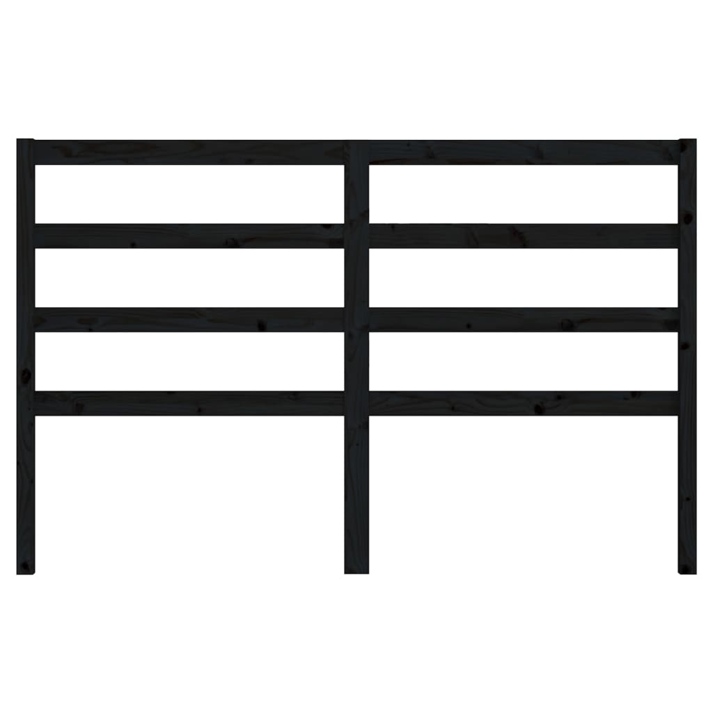 sengegærde 166x4x100 cm massivt fyrretræ sort