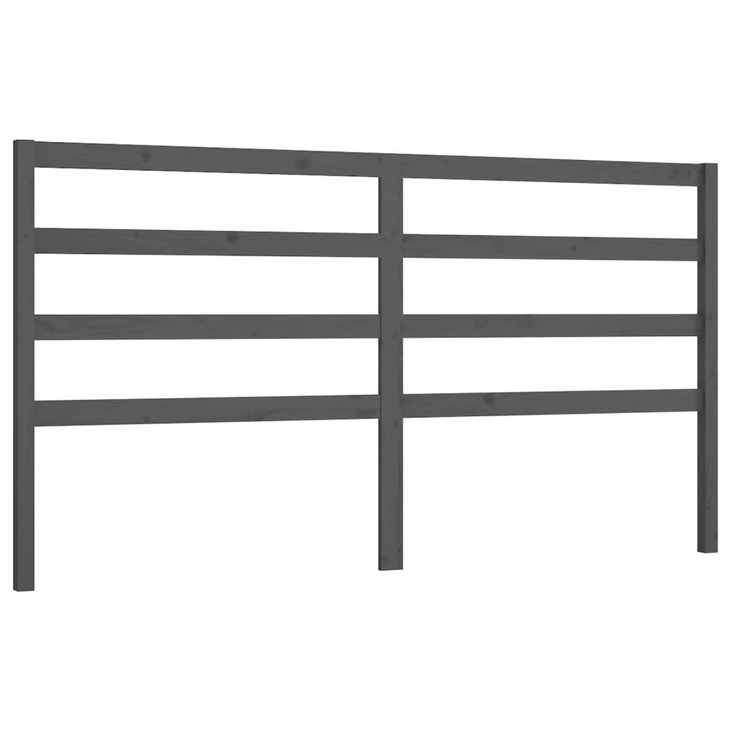 sengegærde 206x4x100 cm massivt fyrretræ grå