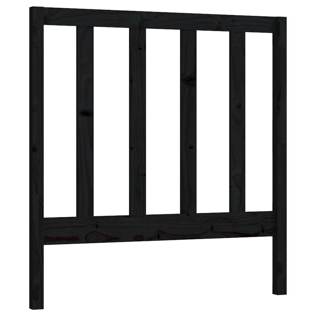 sengegærde 81x4x100 cm massivt fyrretræ sort