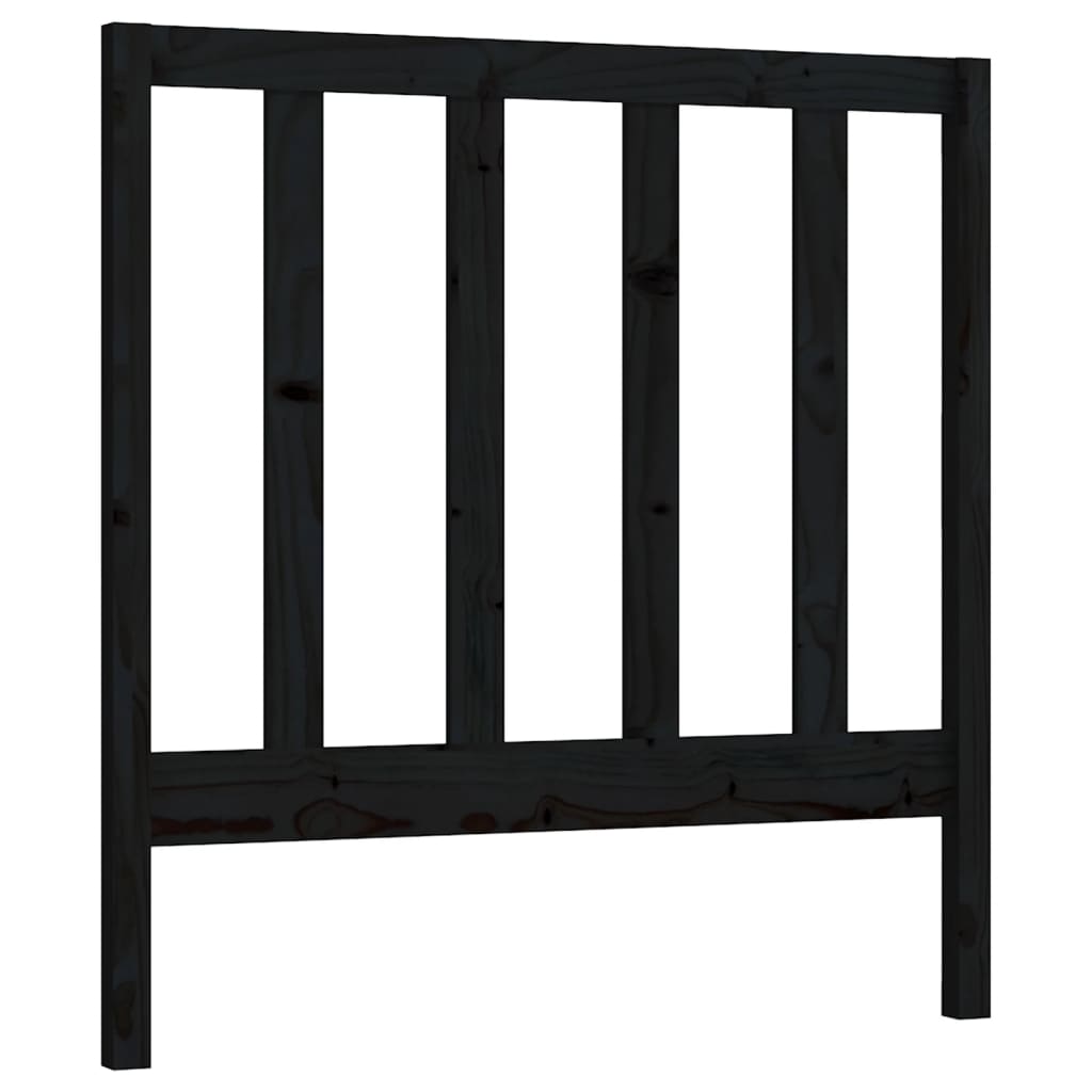 sengegærde 96x4x100 cm massivt fyrretræ sort