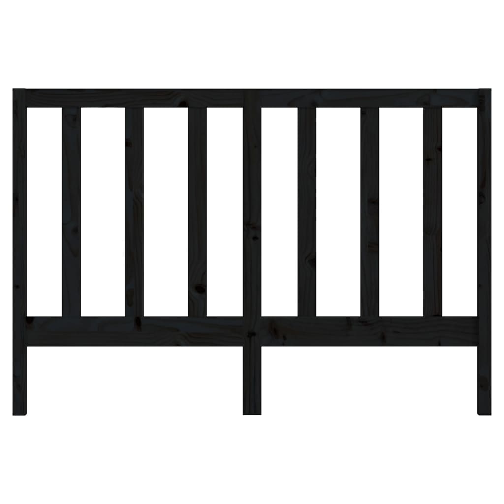 sengegærde 126x4x100 cm massivt fyrretræ sort