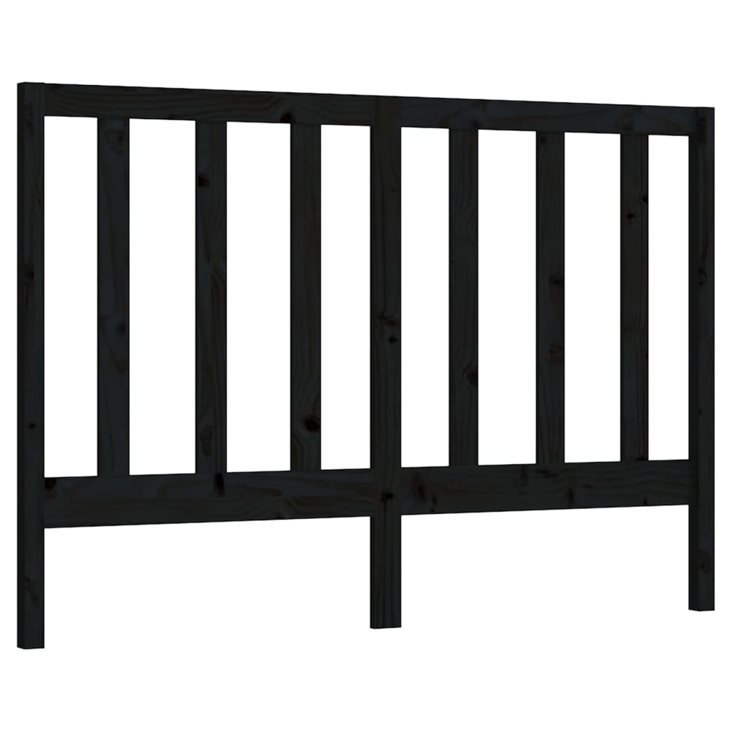sengegærde 166x4x100 cm massivt fyrretræ sort