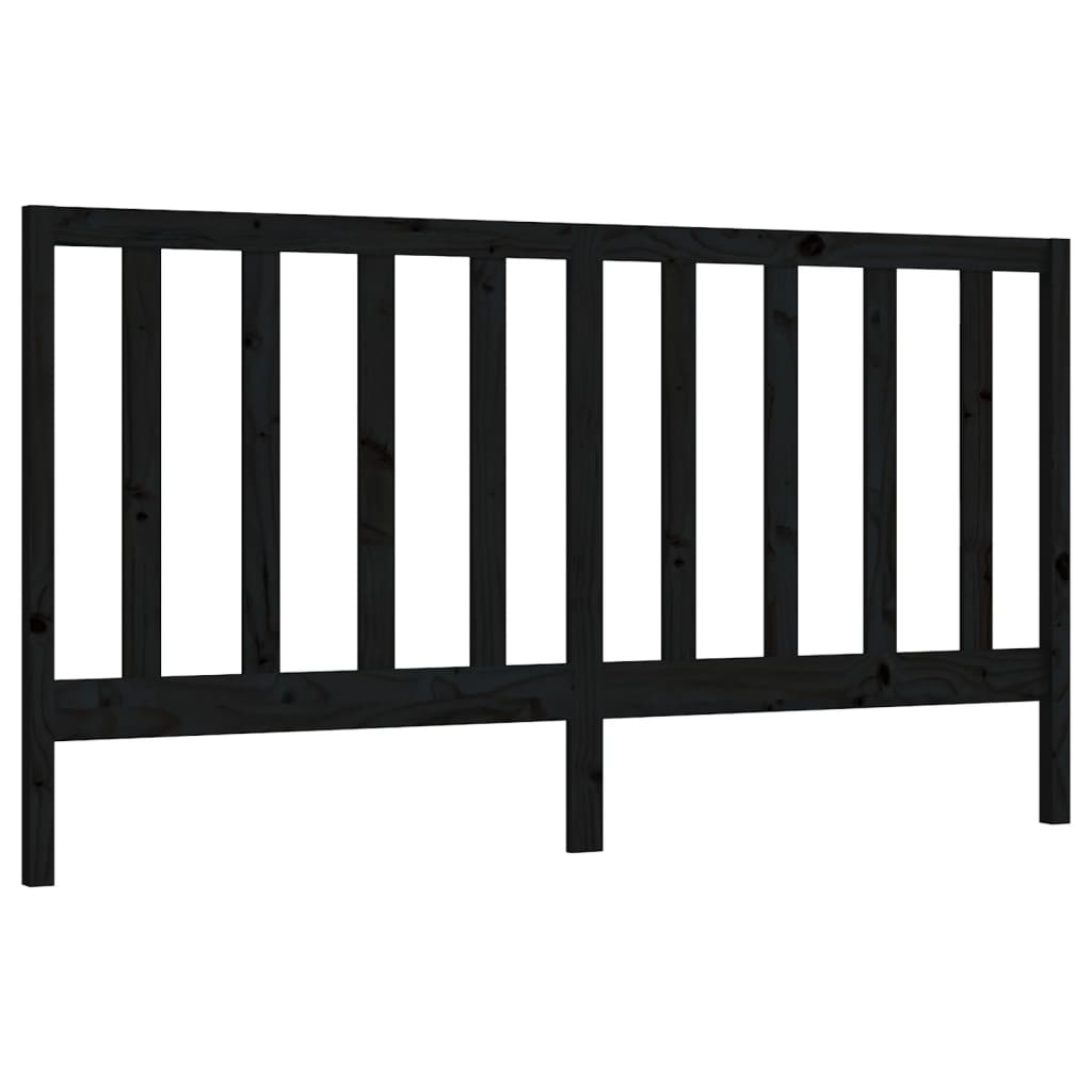 sengegærde 186x4x100 cm massivt fyrretræ sort