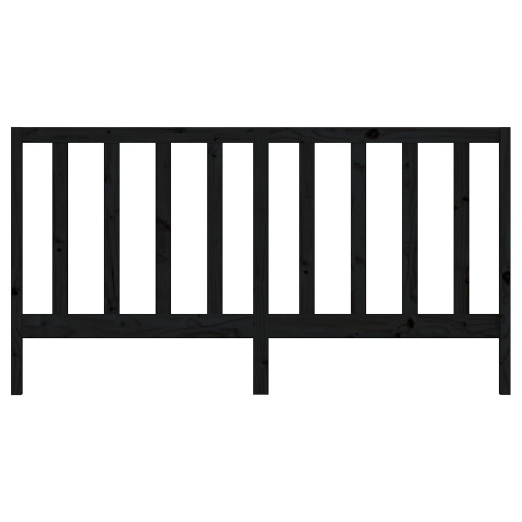 sengegærde 186x4x100 cm massivt fyrretræ sort