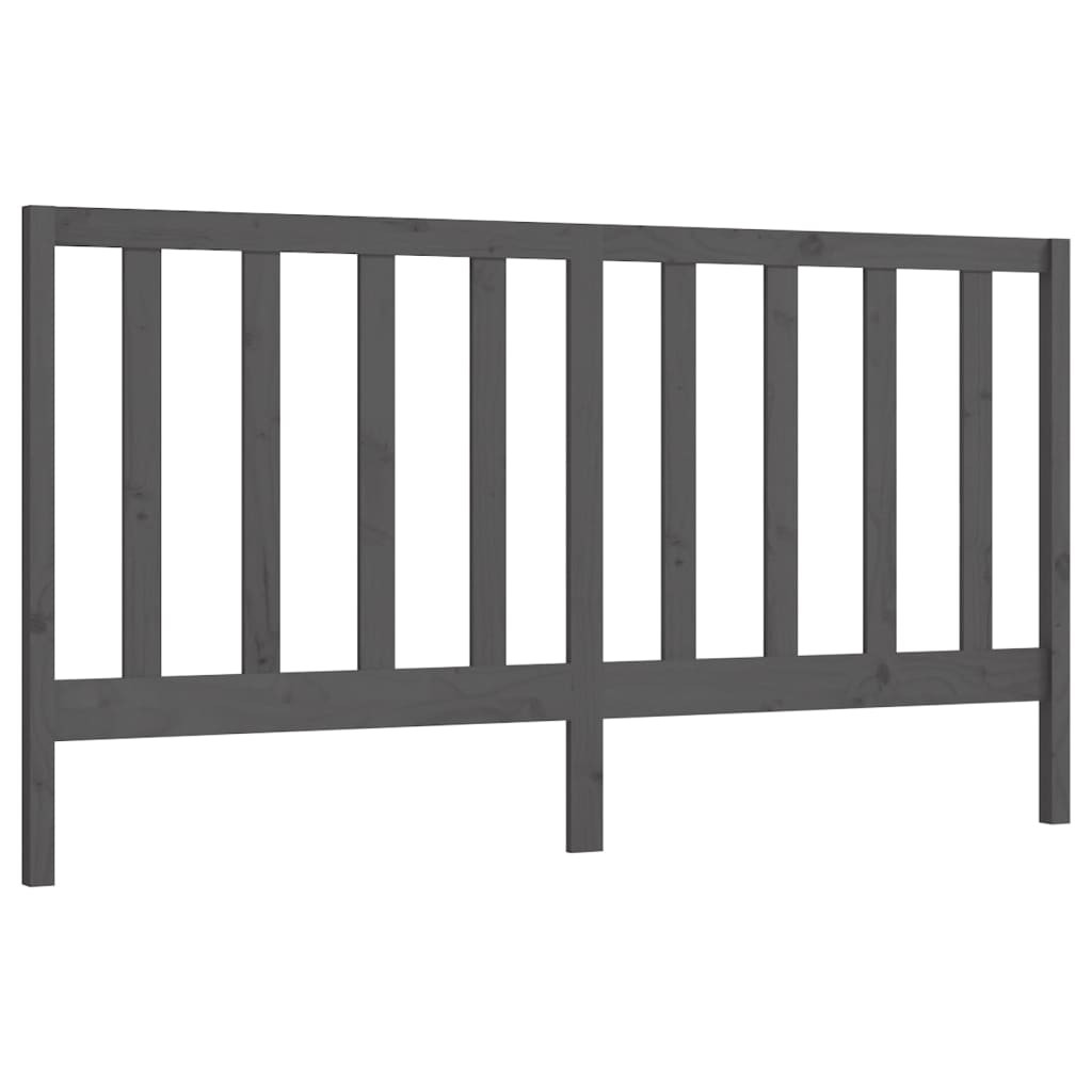 sengegærde 206x4x100 cm massivt fyrretræ grå