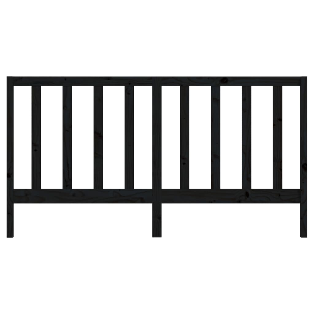 sengegærde 206x4x100 cm massivt fyrretræ sort
