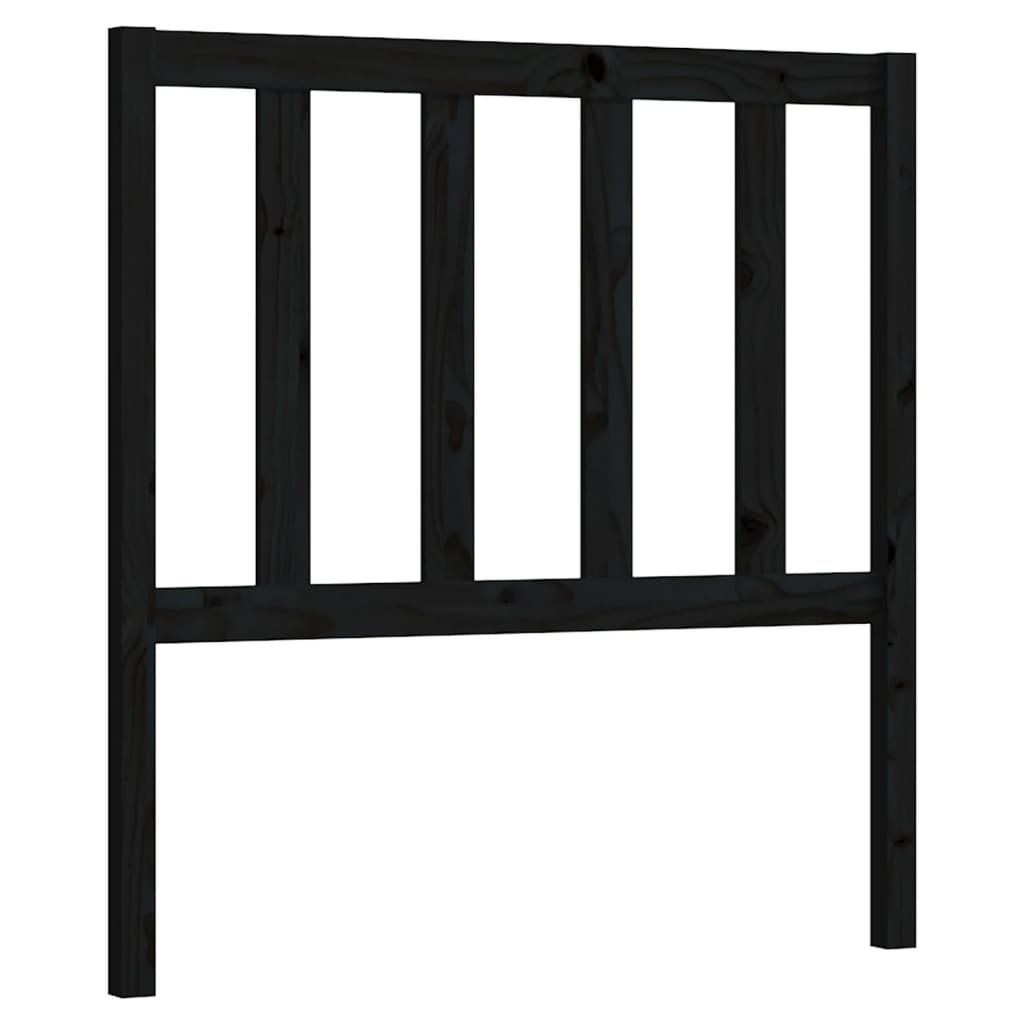 sengegærde 81x4x100 cm massivt fyrretræ sort