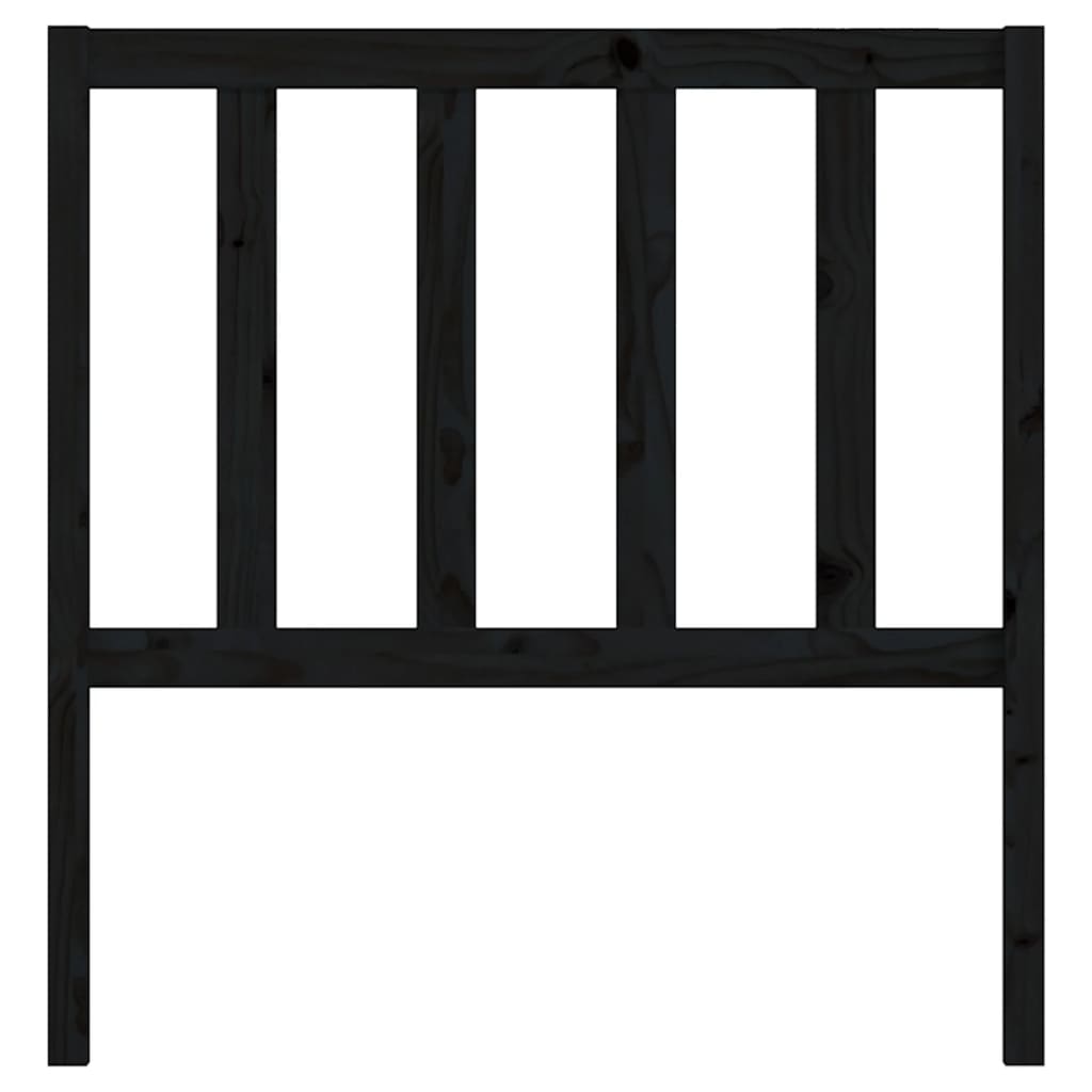 sengegærde 81x4x100 cm massivt fyrretræ sort