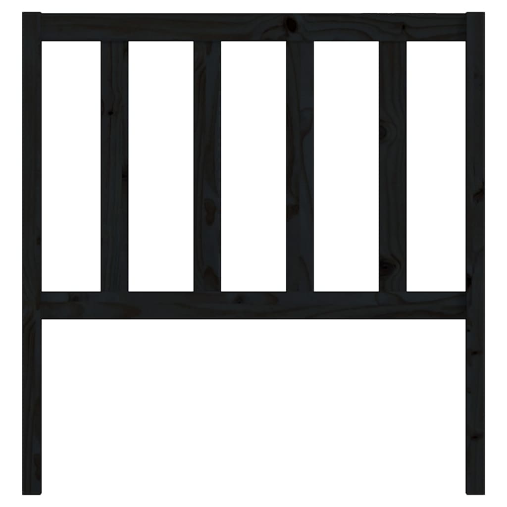 sengegærde 96x4x100 cm massivt fyrretræ sort