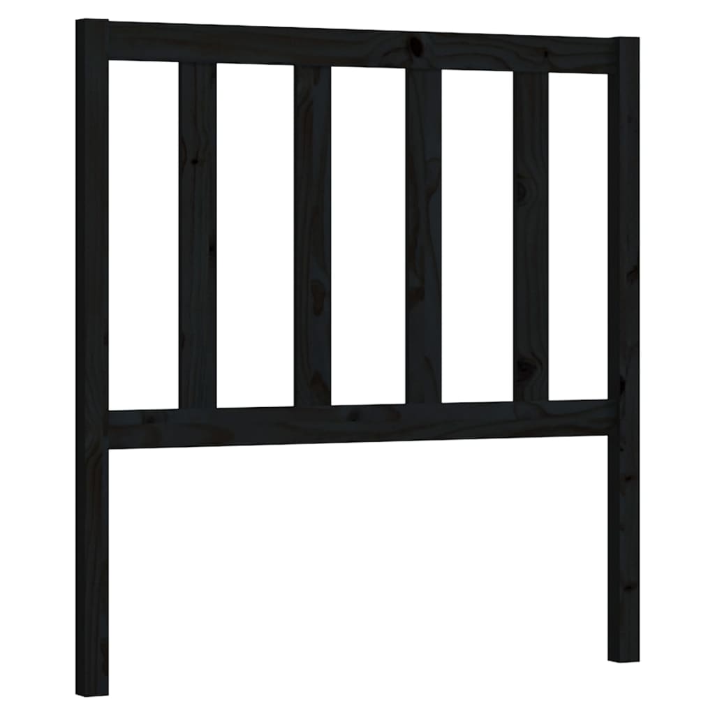 sengegærde 106x4x100 cm massivt fyrretræ sort