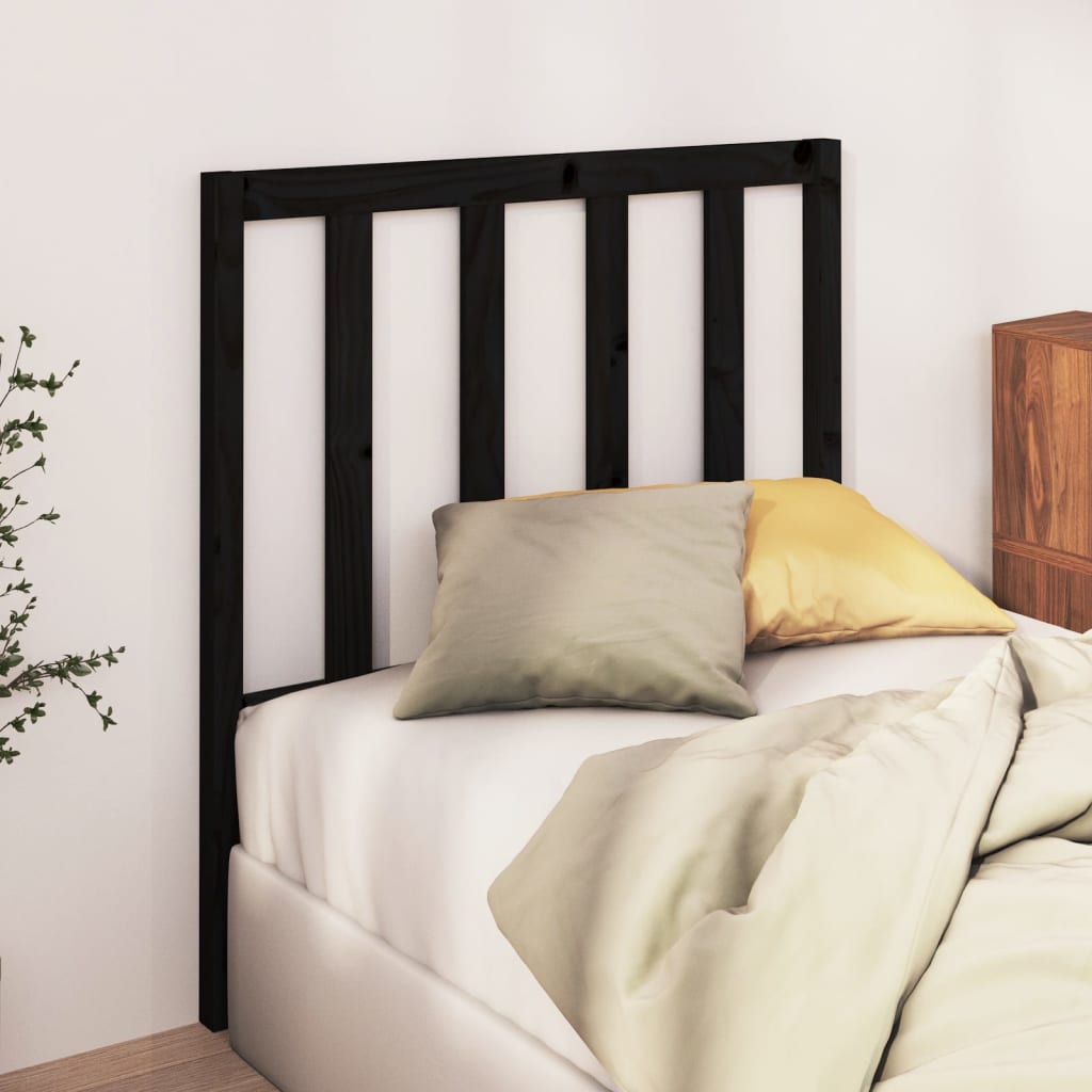 sengegærde 106x4x100 cm massivt fyrretræ sort